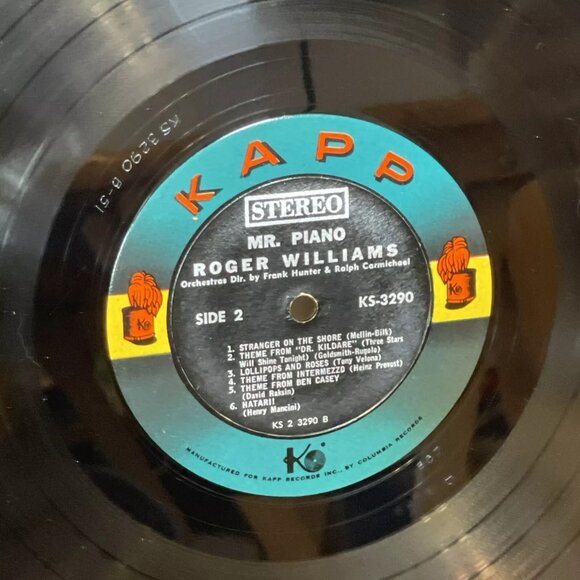 Roger Williams - Mr. Piano Kapp Records KS-3290 1962 VG+ - Picture 9 of 10